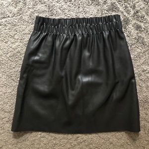 Zara Vegan Leather Black Skirt Size S